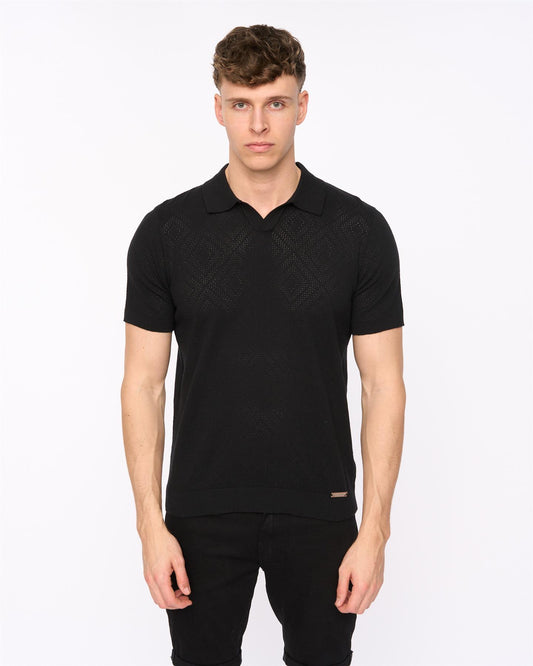 Dedham Knit Polo Black