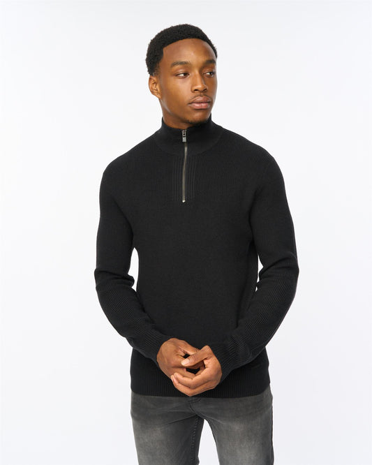 Potenza 1/4 Zip Knit Black