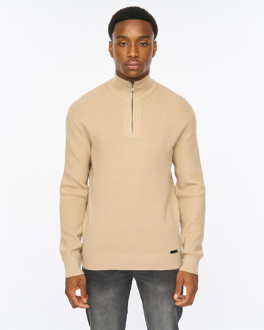Potenza 1/4 Zip Knit Stone