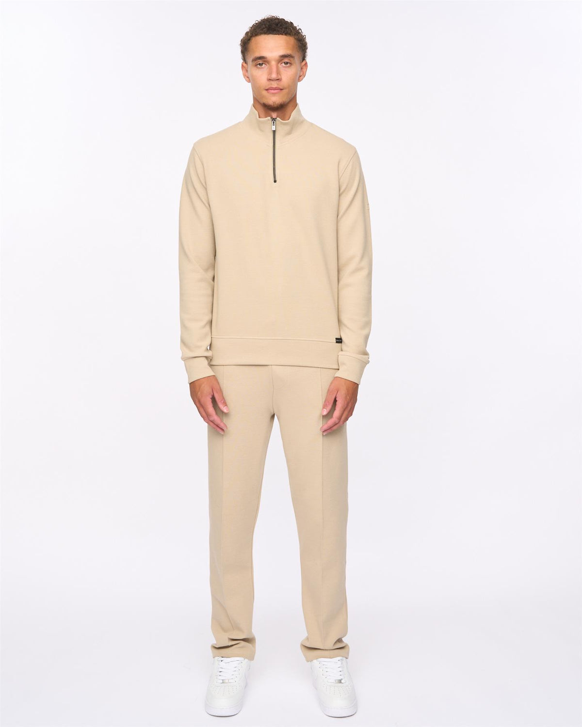 Slellmoore 1/4 Zip Hoodie Stone