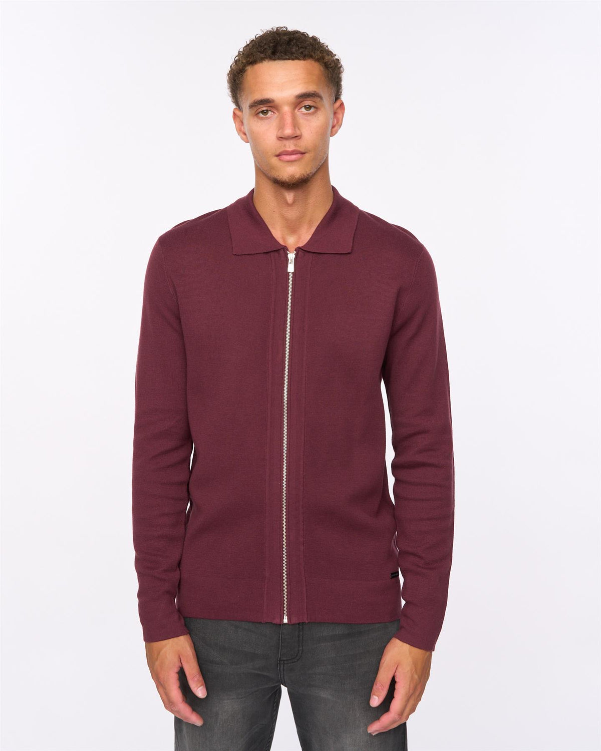 Melfi Zip Thru Knit Raisin