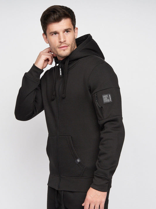 Milgate Zip Thru Hoodie Black
