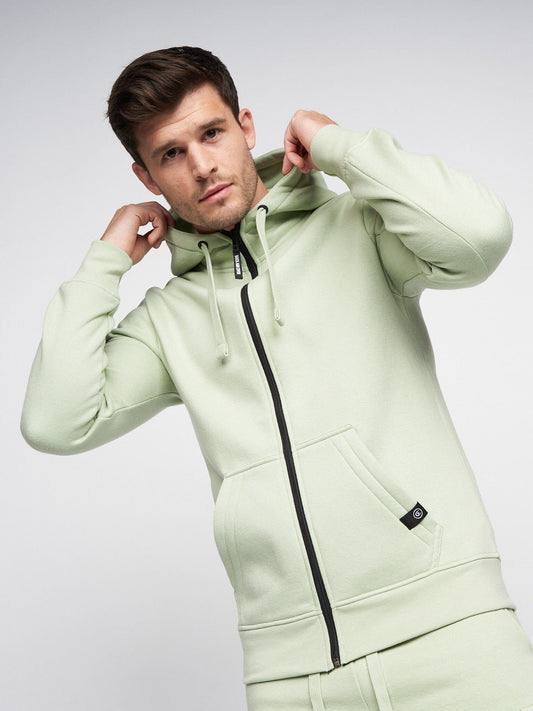 Milgate Zip Thru Hoodie Sage