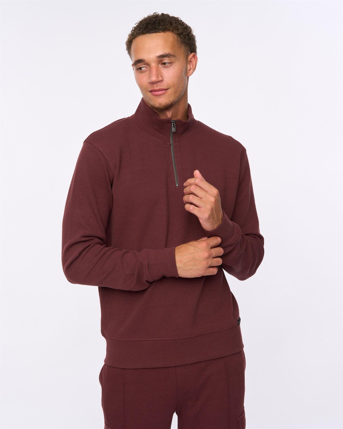 Slellmoore 1/4 Zip Hoodie Wine