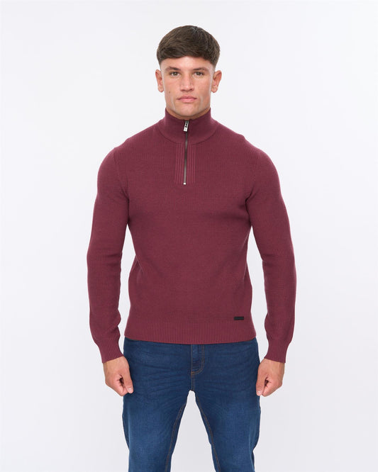 Potenza 1/4 Zip Knit Raisin