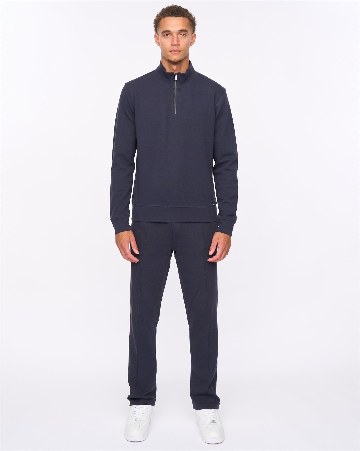 Slellmoore 1/4 Zip Hoodie & Optimus Combat Joggers Set Navy