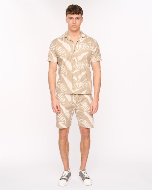 Hopkinton Shirt & Shorts Set Light Stone