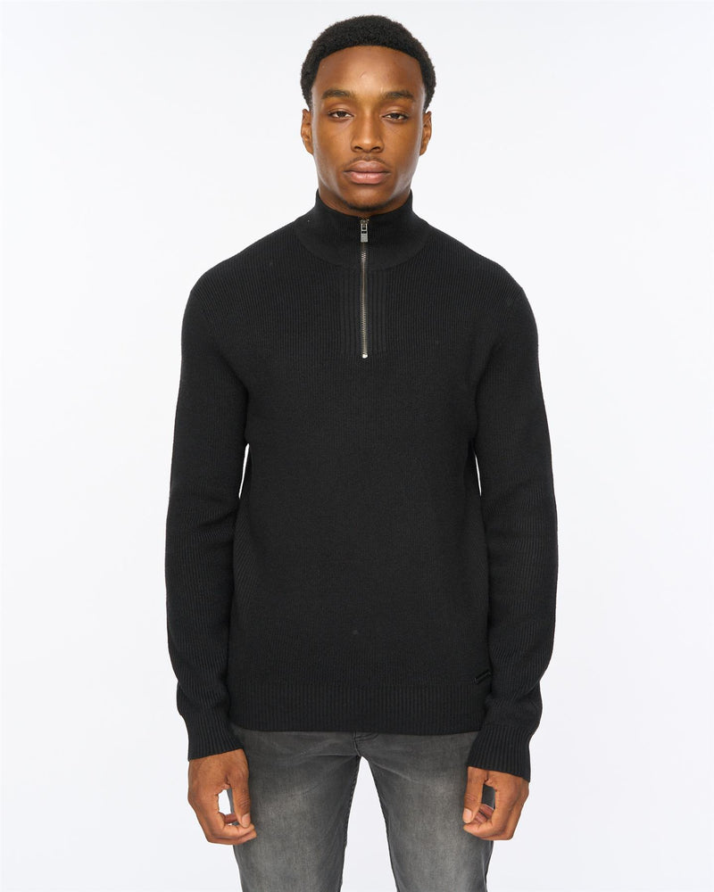 Potenza 1/4 Zip Knit Black
