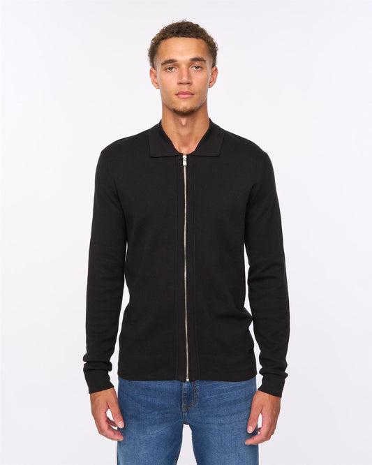 Melfi Zip Thru Knit Black