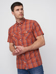 Femington Short Sleeve Shirt Red Check