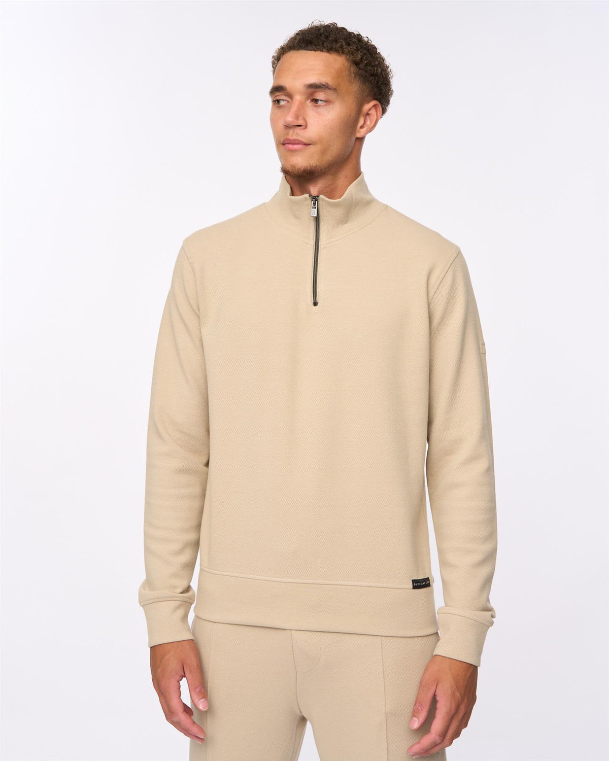 Slellmoore 1/4 Zip Hoodie Stone