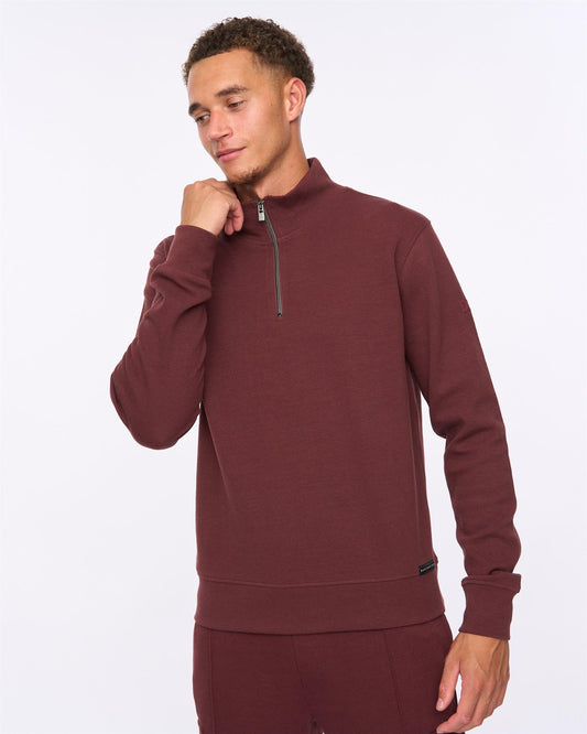Slellmoore 1/4 Zip Hoodie Wine