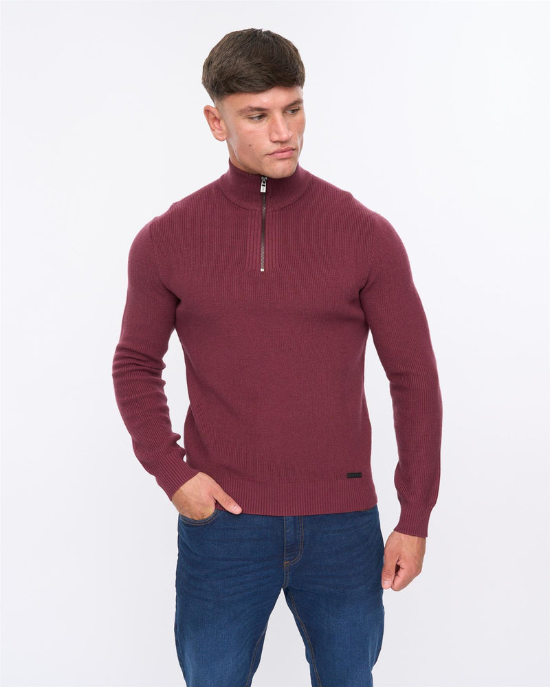 Potenza 1/4 Zip Knit Raisin