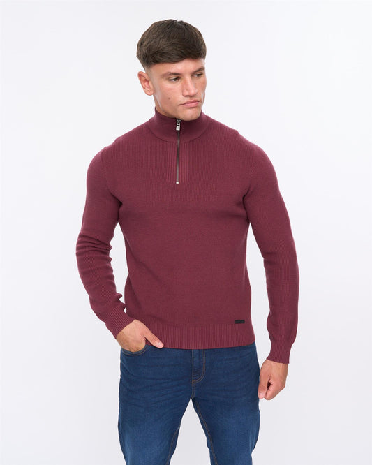 Potenza 1/4 Zip Knit Raisin