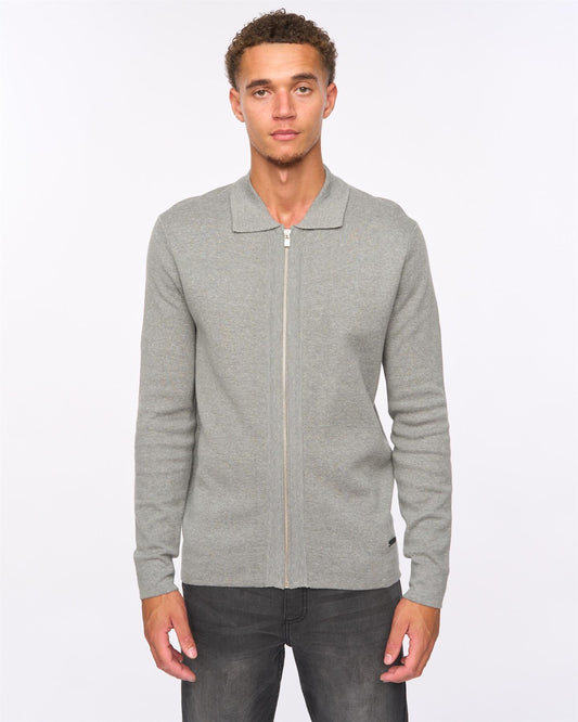Melfi Zip Thru Knit Grey Marl
