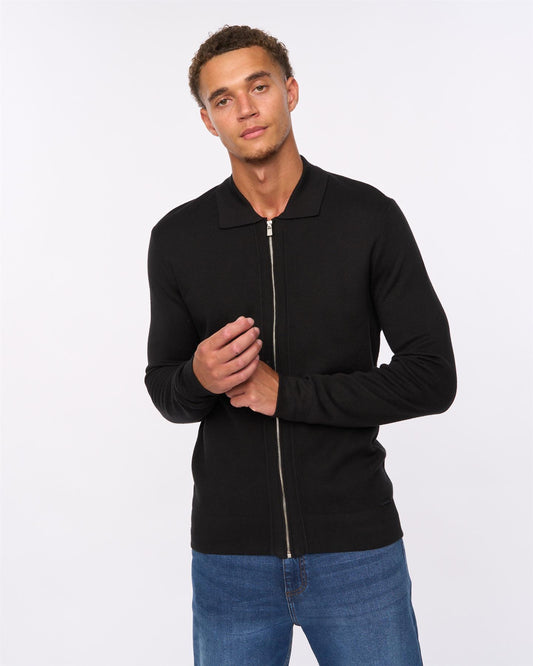Melfi Zip Thru Knit Black