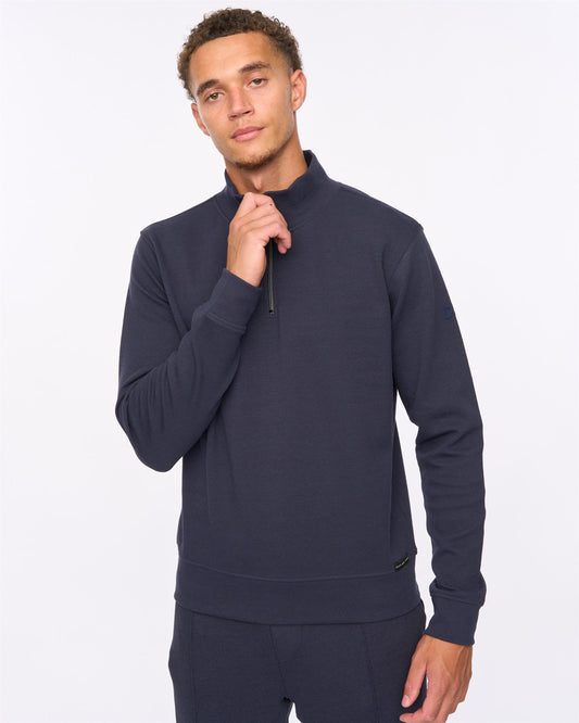 Slellmoore 1/4 Zip Hoodie Navy