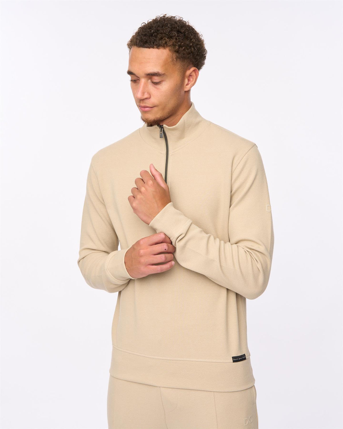 Slellmoore 1/4 Zip Hoodie Stone