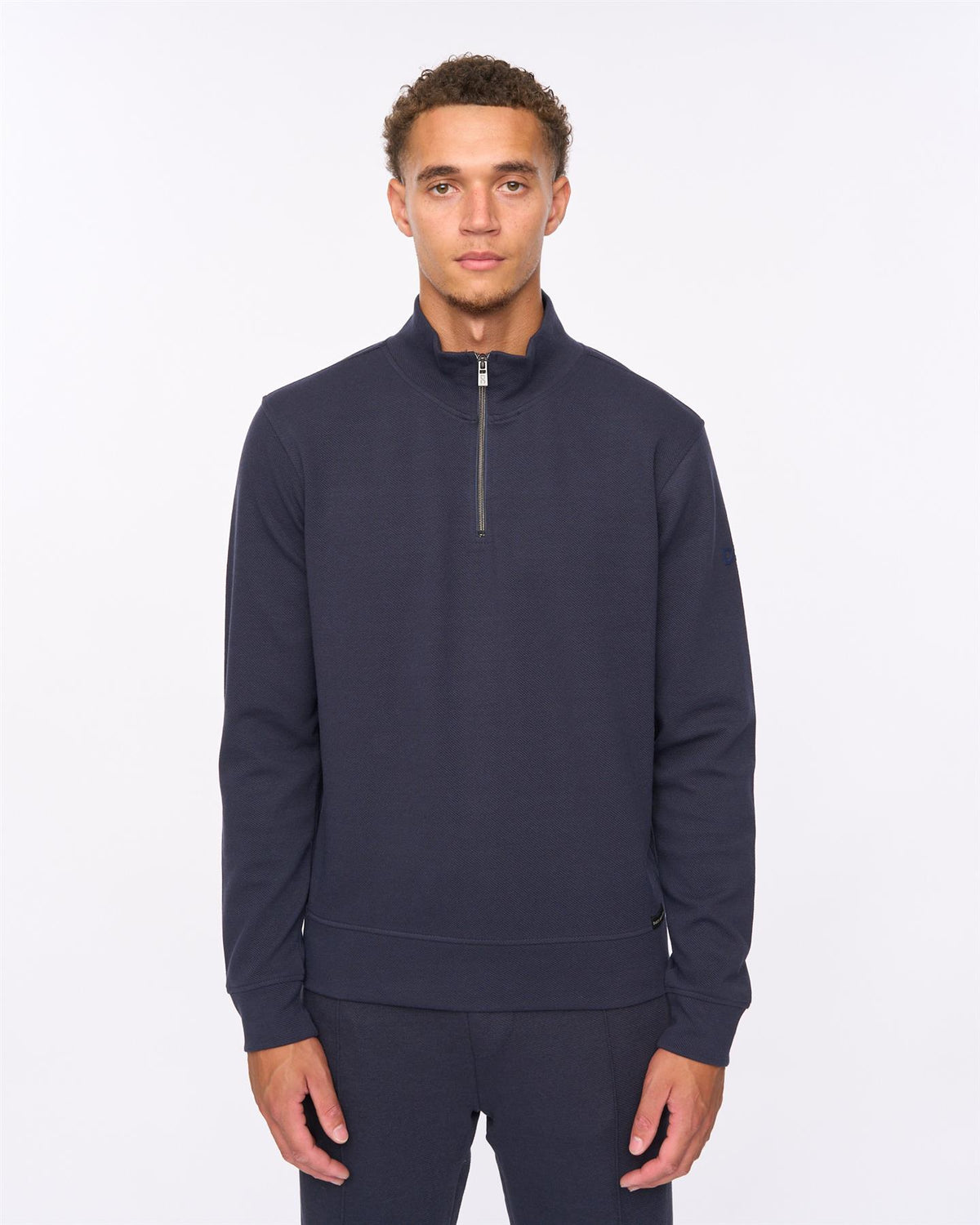 Slellmoore 1/4 Zip Hoodie Navy