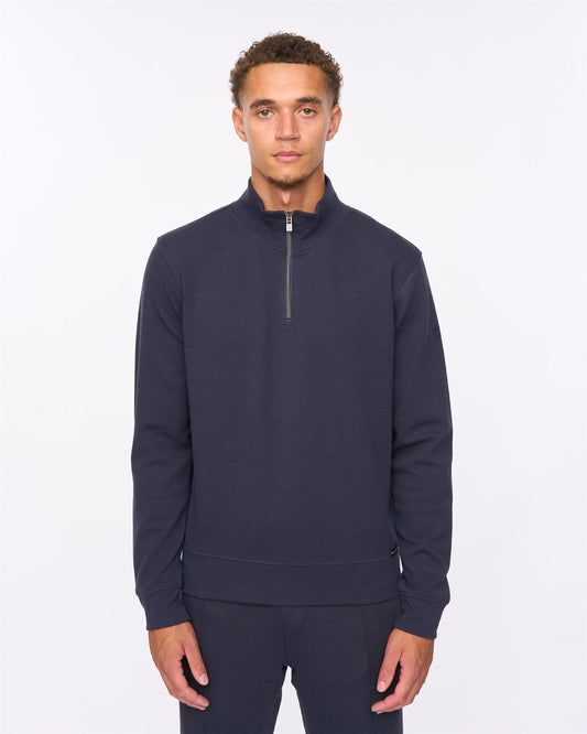 Slellmoore 1/4 Zip Hoodie Navy
