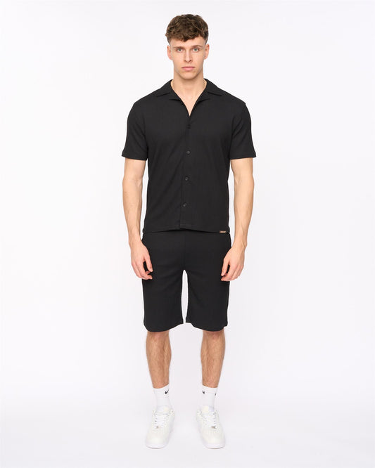 Hingham Shirt & Shorts Set Black