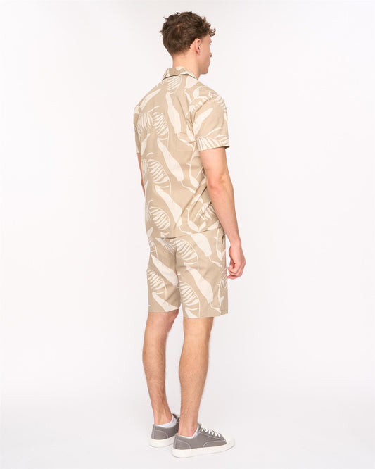 Hopkinton Shirt & Shorts Set Light Stone
