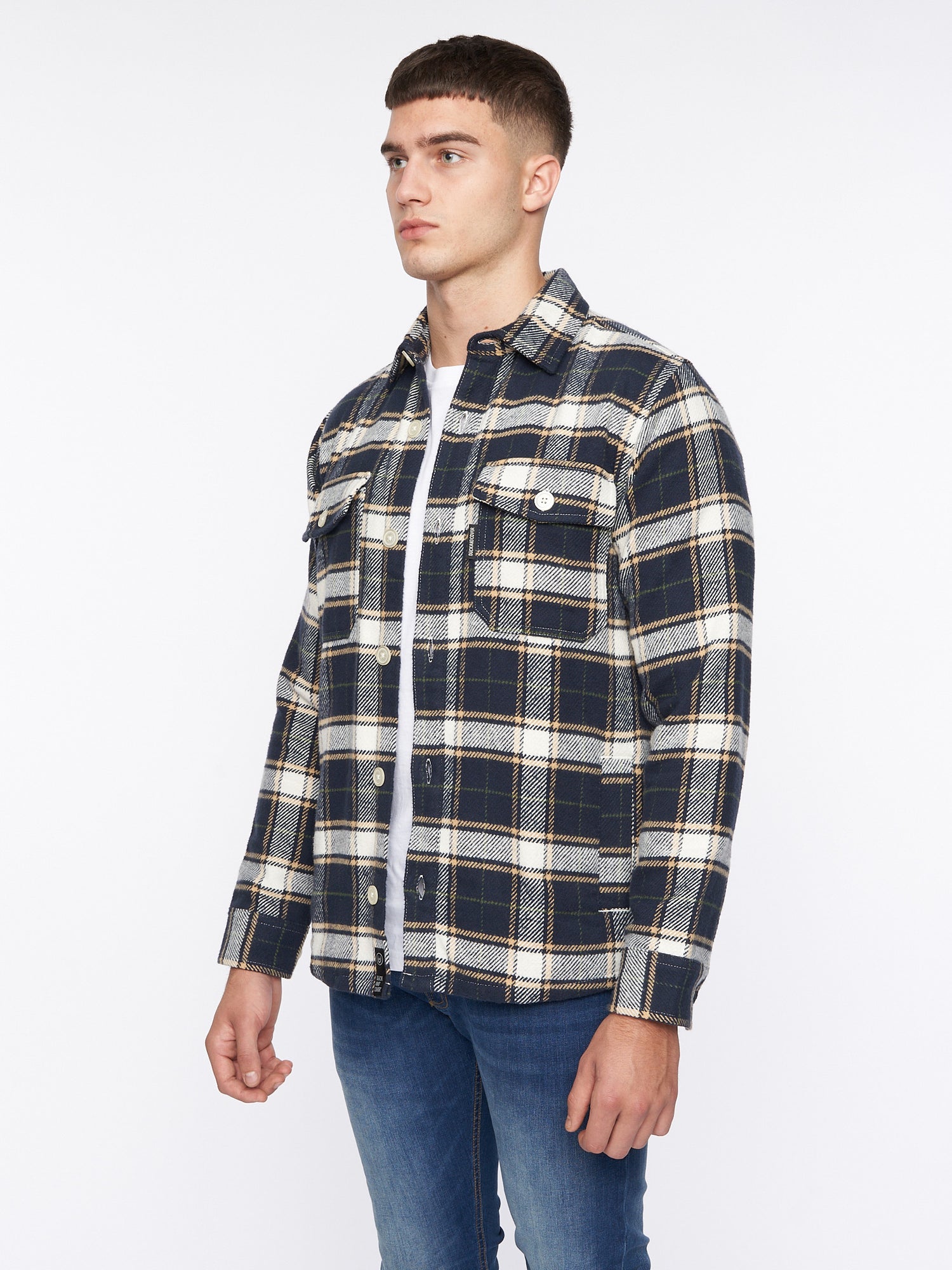 Duck & Cover - Mens Francore Overshirt Navy Check – Duck and Cover