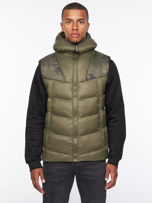 Rierson Hooded Gilet Dark Olive