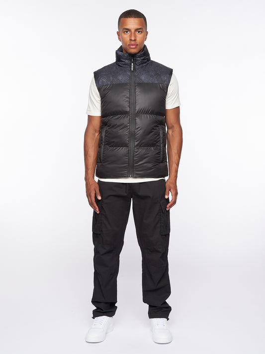 Romain Padded Gilet Black Camo