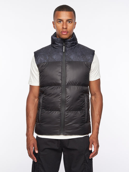 Romain Padded Gilet Black Camo