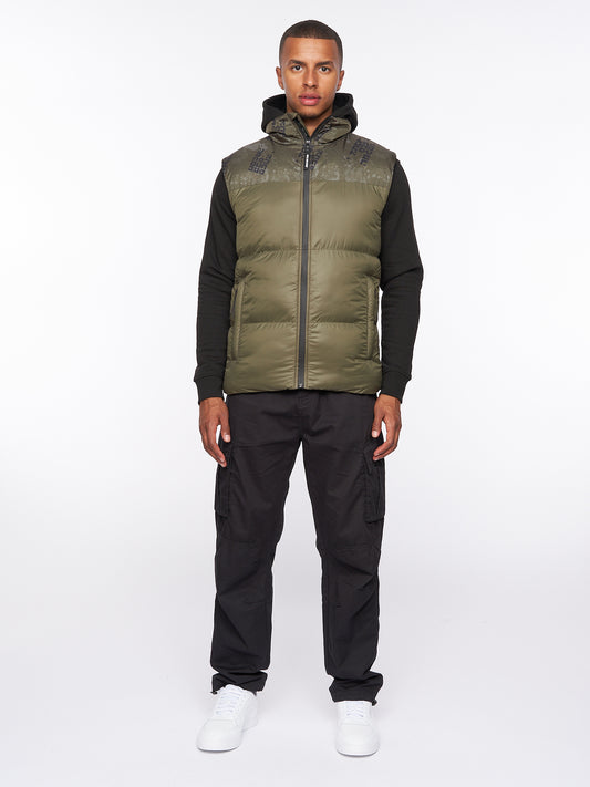 Romain Padded Gilet Olive Camo