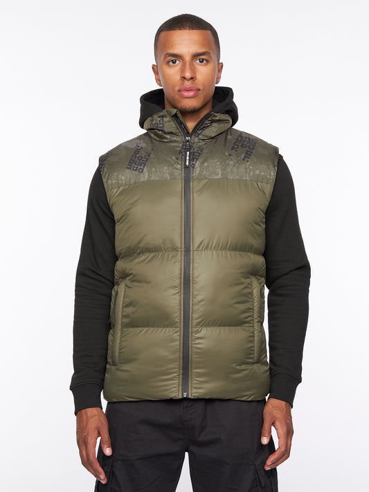 Romain Padded Gilet Olive Camo