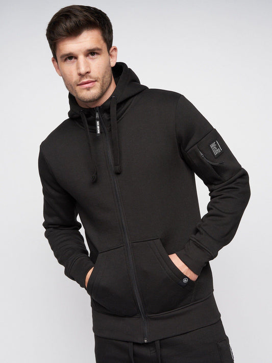 Milgate Zip Thru Hoodie Black