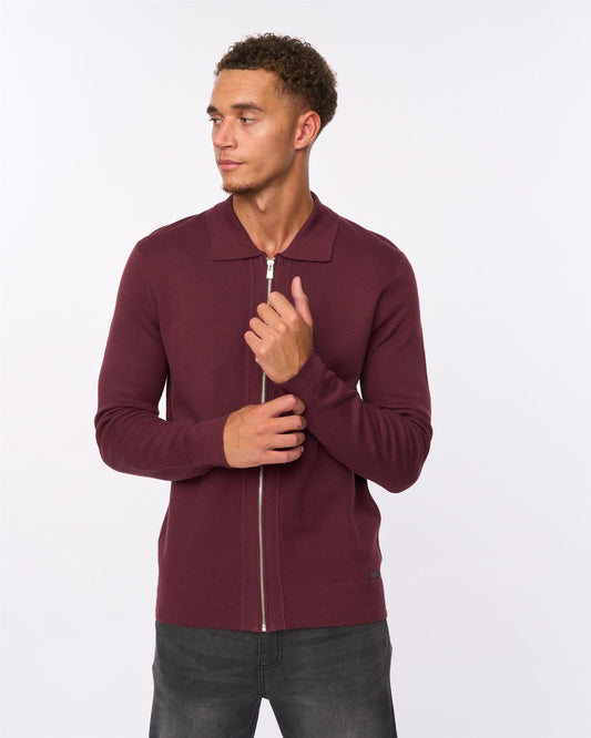 Melfi Zip Thru Knit Raisin