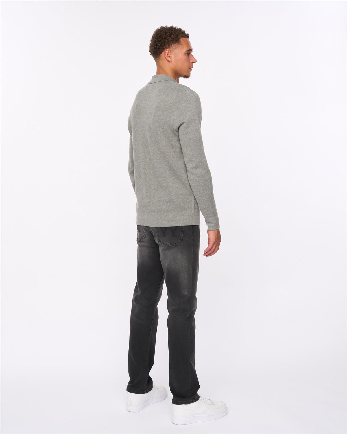 Melfi Zip Thru Knit Grey Marl