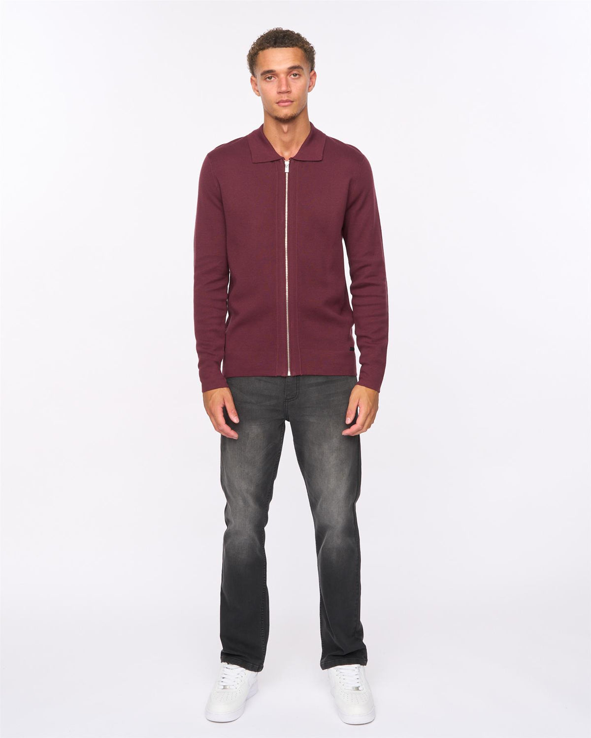 Melfi Zip Thru Knit Raisin