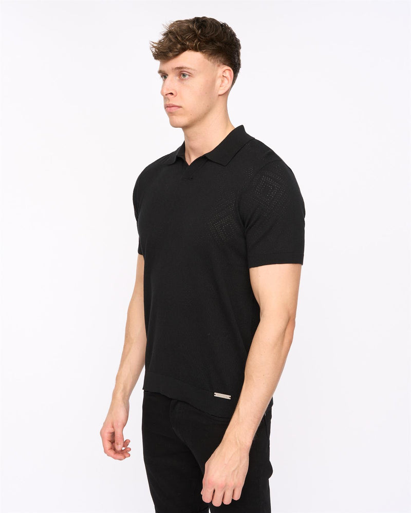 Dedham Knit Polo Black