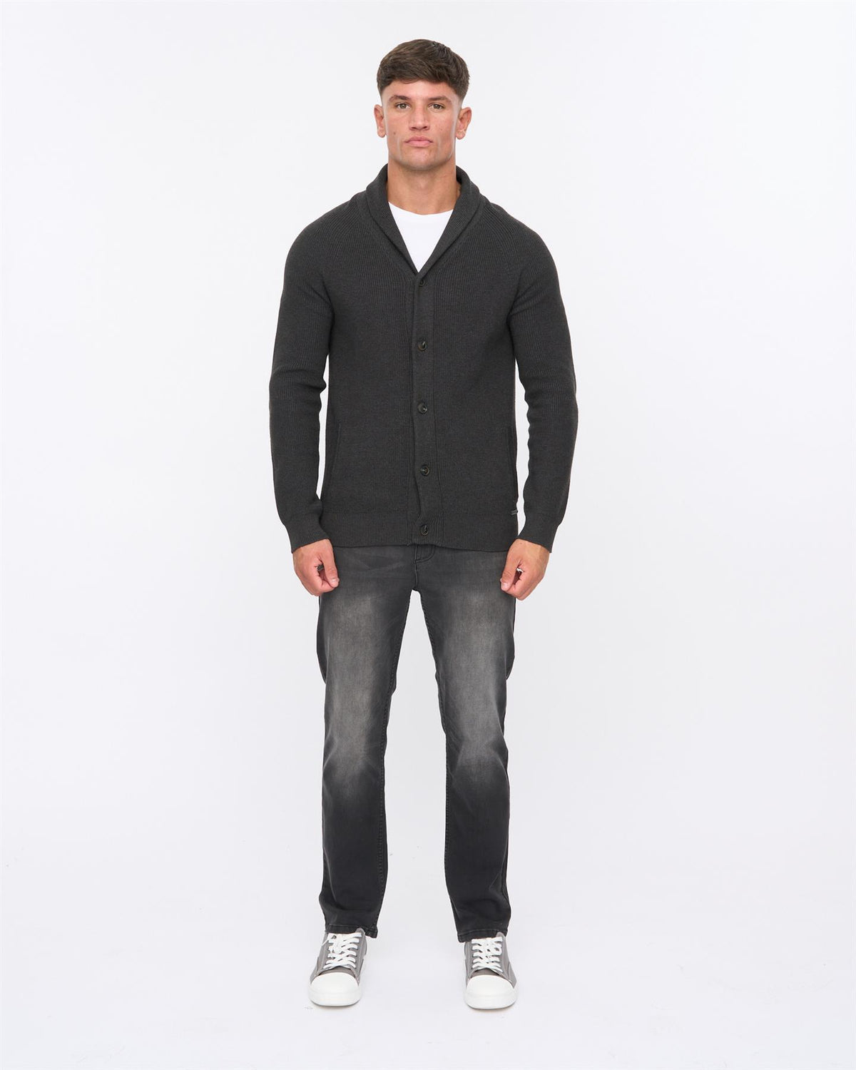 Venosa Shawl Cardigan Charcoal