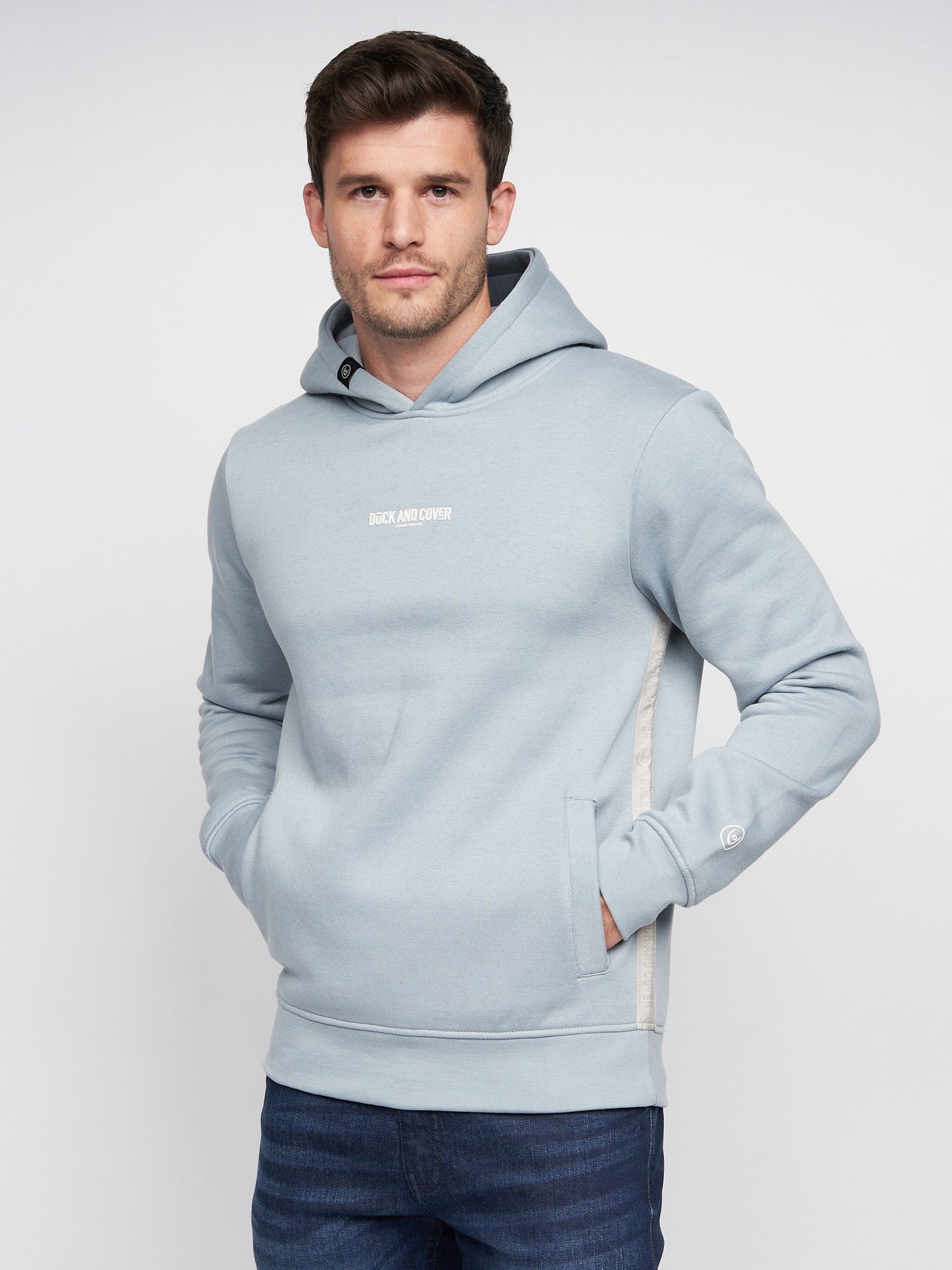 Mens Gathport Hoodie Light Blue – Duck and Cover