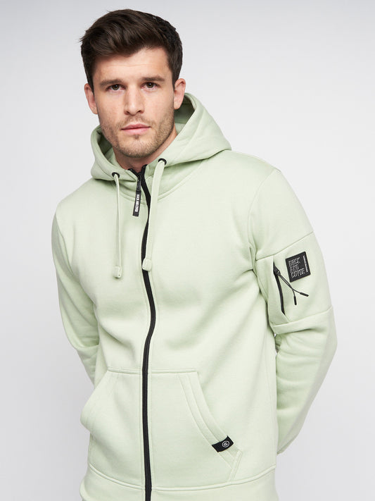 Milgate Zip Thru Hoodie Sage