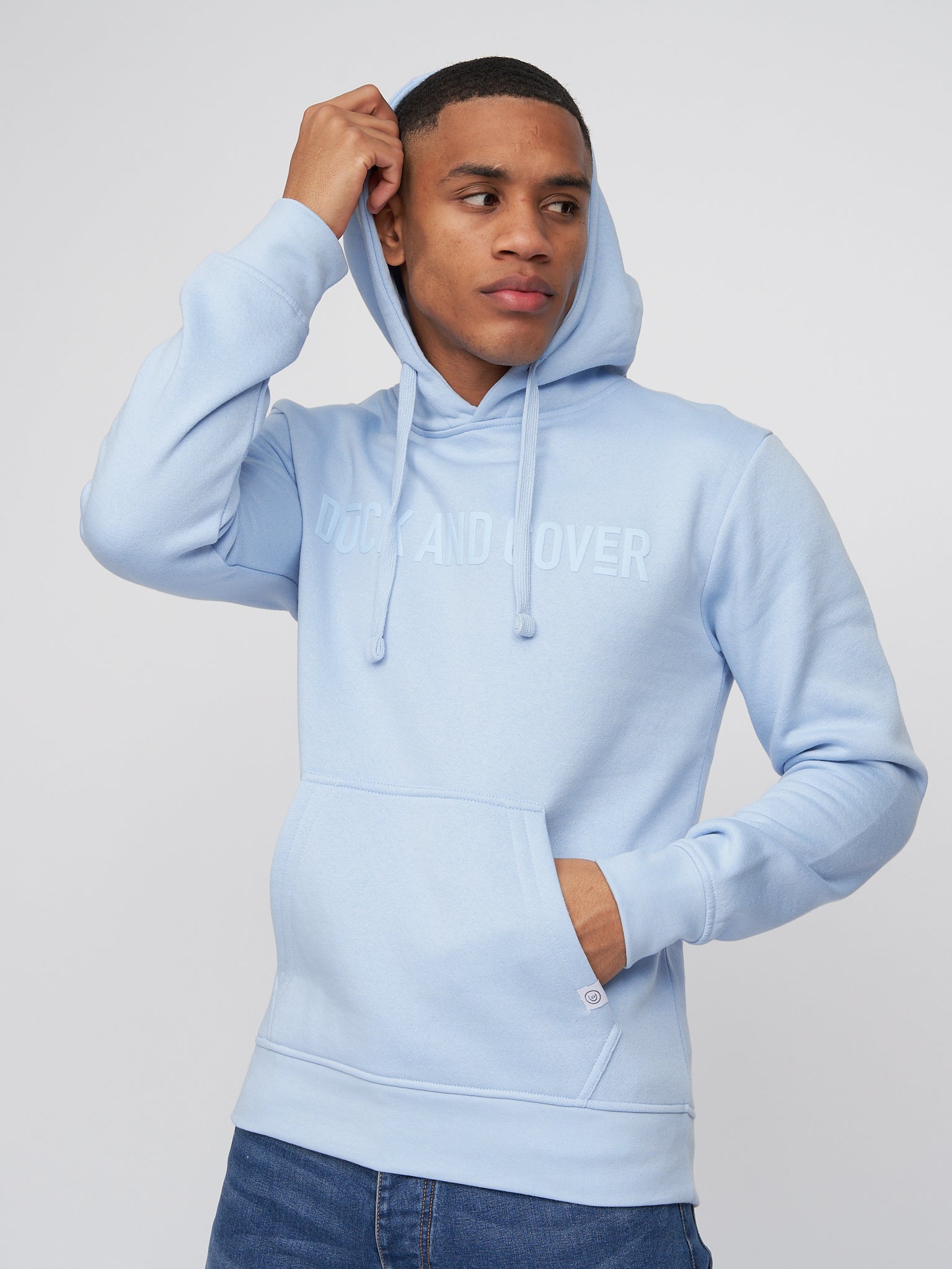 Mens Basico Hoodie Light Blue – Duck and Cover