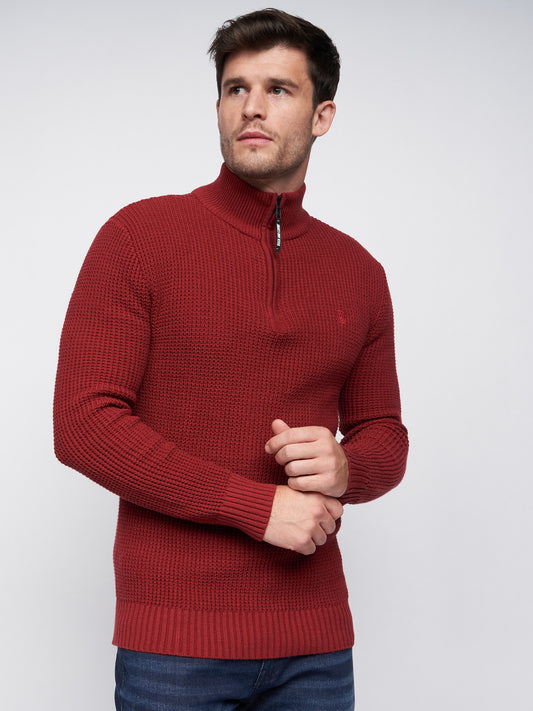 Firegards 1/4 Zip Knit Deep Red