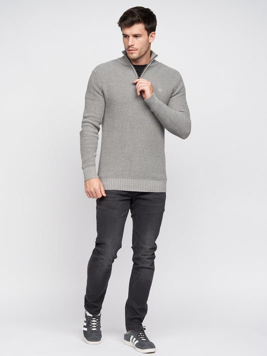 Firegards 1/4 Zip Knit Grey Marl