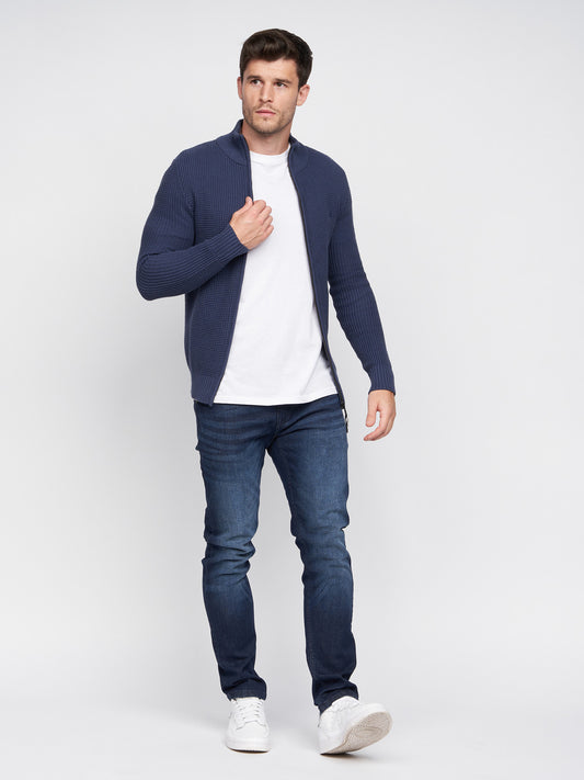 Gardfire Zip Thru Knit Navy