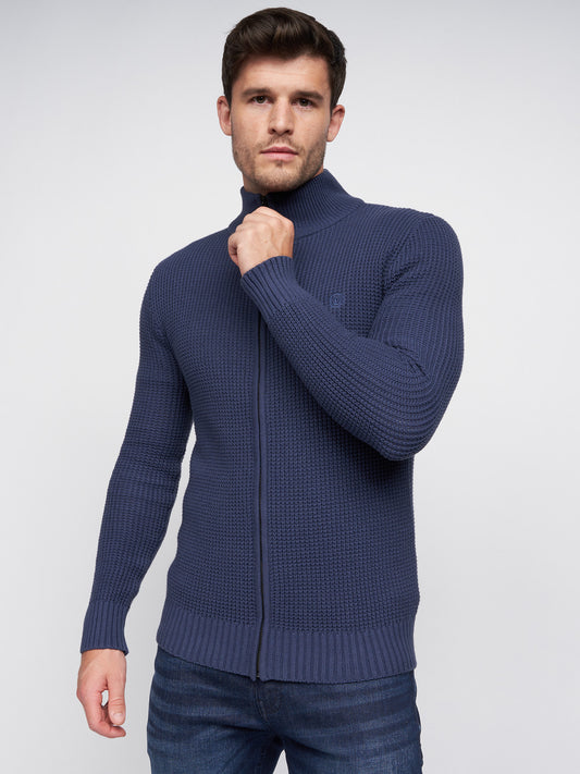Gardfire Zip Thru Knit Navy