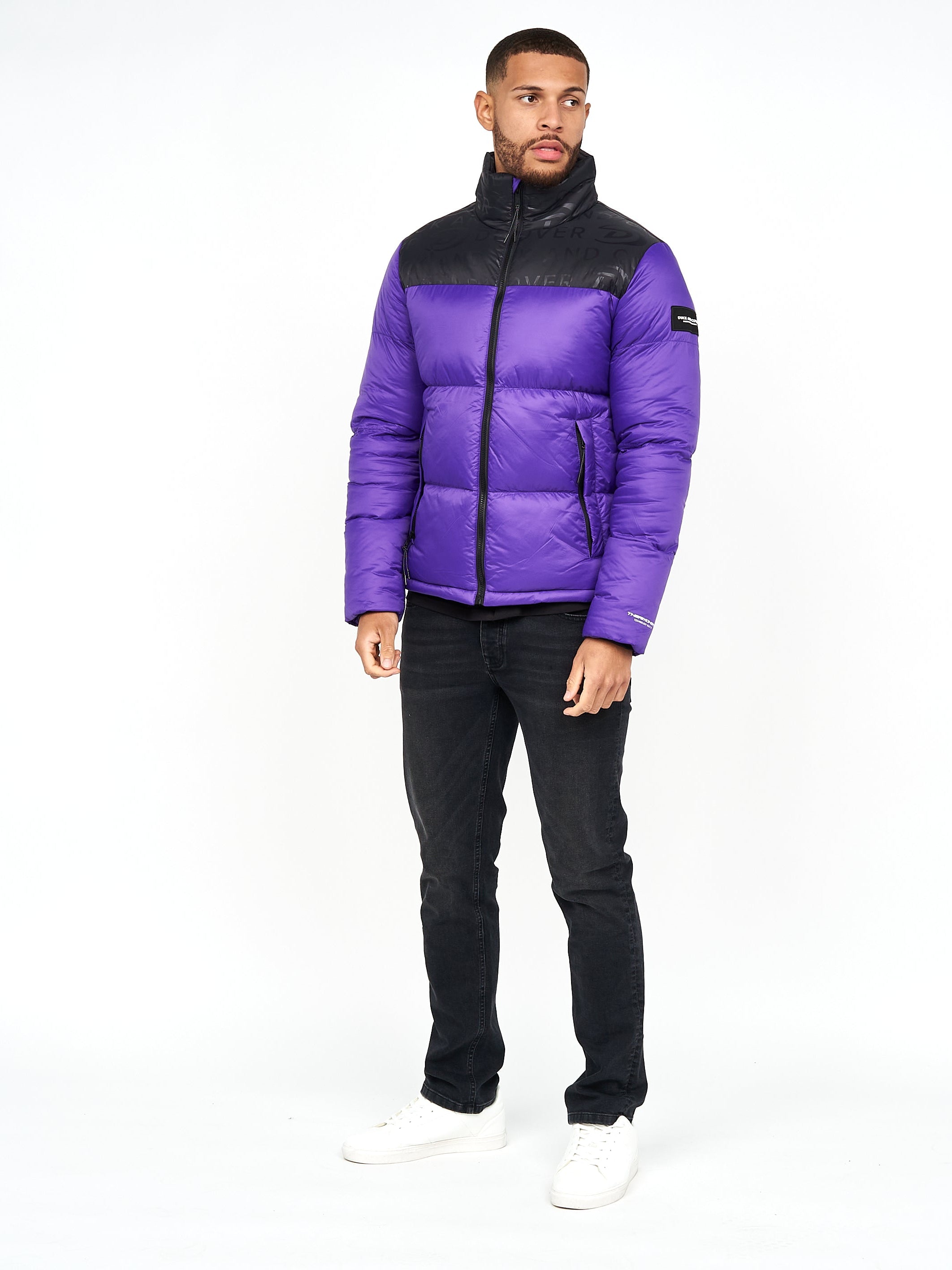Purple quilted jacket deals