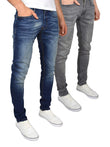 Tranfold Slim Fit Jeans Twin Pack Grey/Tinted Blue